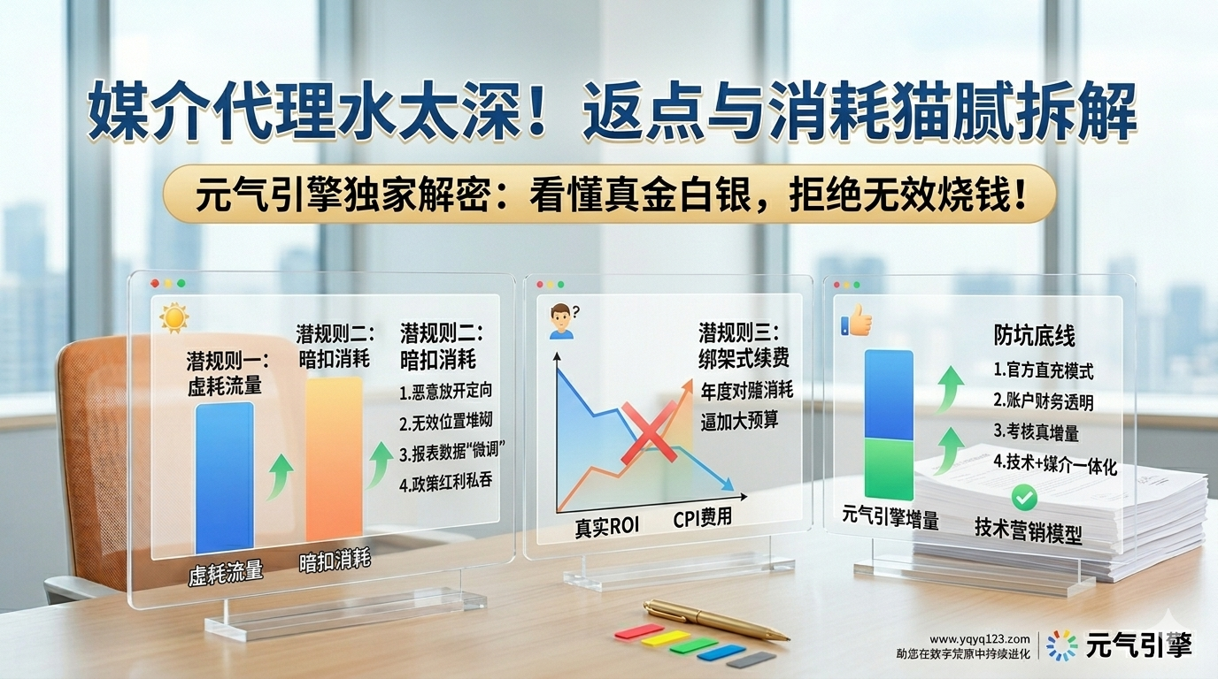 媒介代理水太深!如何看懂服务商的返点和消耗猫腻?(图1) Gemini_Generated_Image_89swa89swa89swa8.png